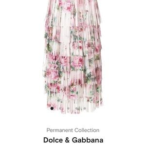 Dolce&Gabbana tired fringed rose print midi skirt